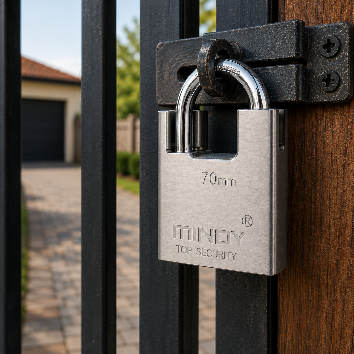 70mm Heavy Duty Steel Padlock with 3 Keys - Silver