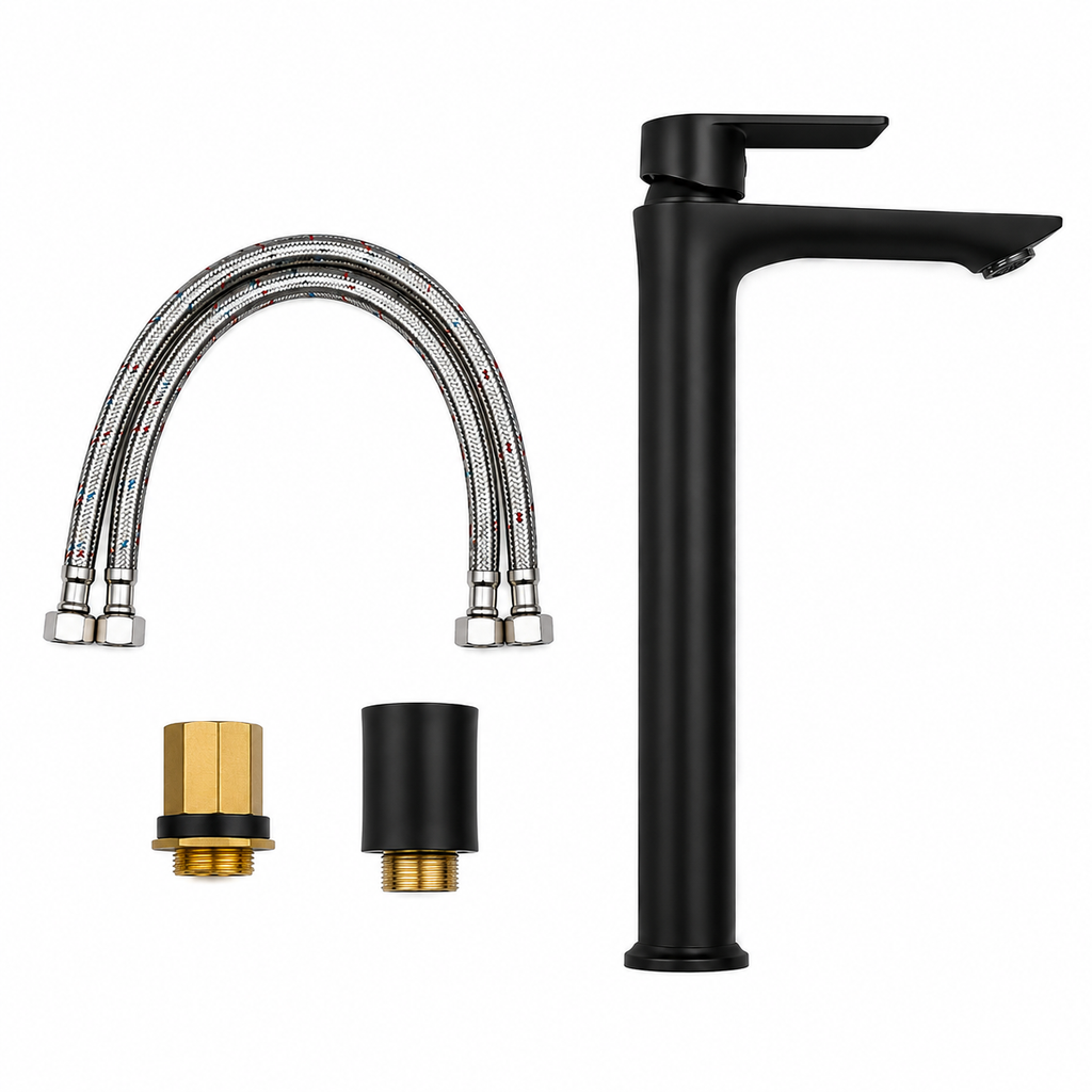 Tall Bathroom Basin Mixer Tap - High Rise Single Lever Faucet