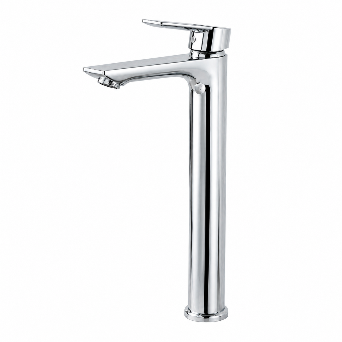 Tall Bathroom Basin Mixer Tap - High Rise Single Lever Faucet - Silver