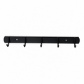 5 Hook Stainless Steel Wall Mounted Coat Rack - Matte Black