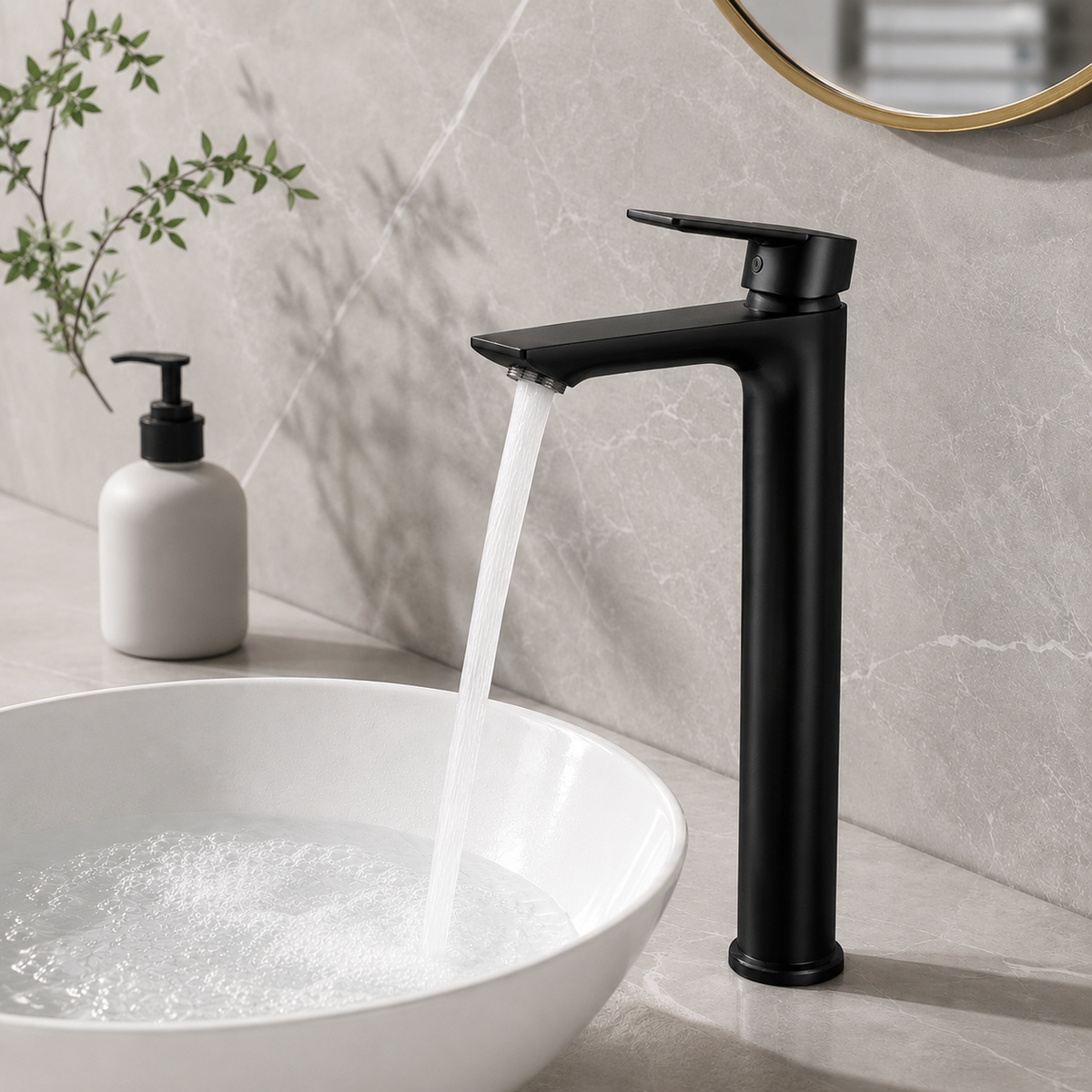 Tall Bathroom Basin Mixer Tap - High Rise Single Lever Faucet