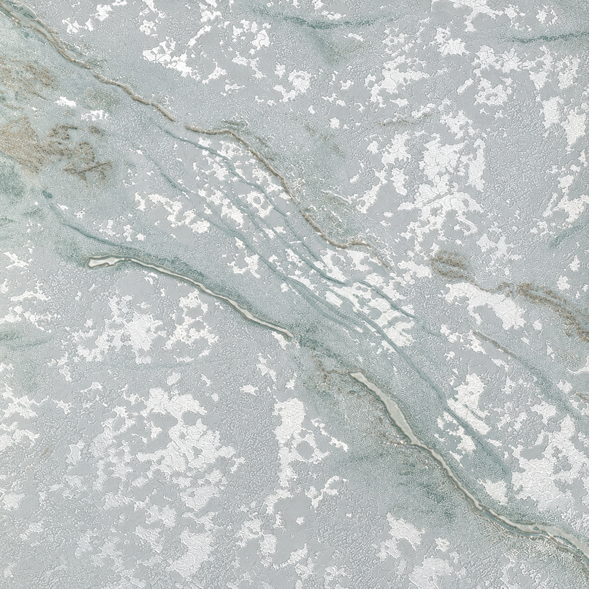 3D Pale Green & Grey Marble Vinyl Wallpaper - 15.6m x 1m