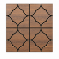 Decorative Acoustic Wall Panels - Brown Wood Effect Geometric Design - Pack of 2